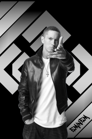 Eminem Black And White wallpaper 320x480