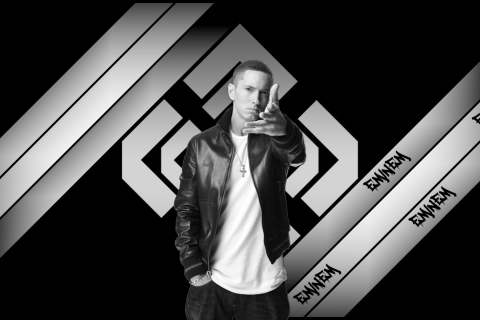 Fondo de pantalla Eminem Black And White 480x320