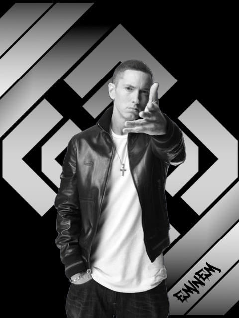 Das Eminem Black And White Wallpaper 480x640