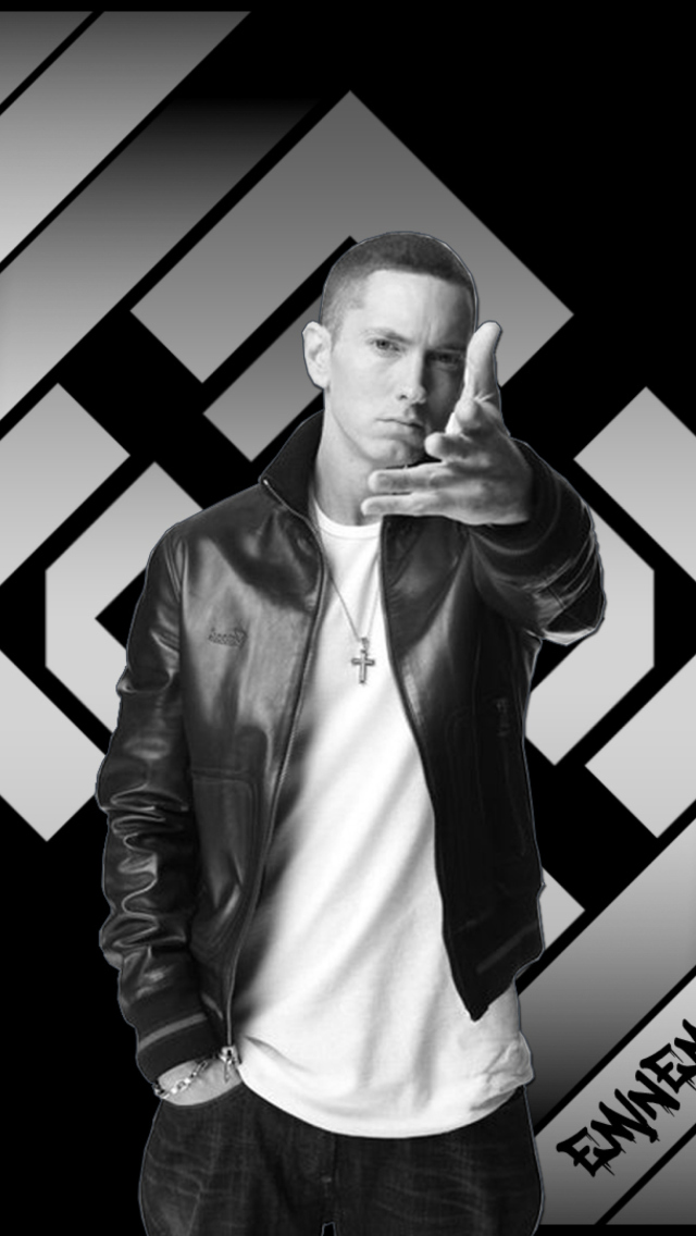 Обои Eminem Black And White 640x1136