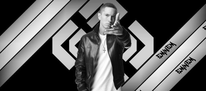 Eminem Black And White wallpaper 720x320