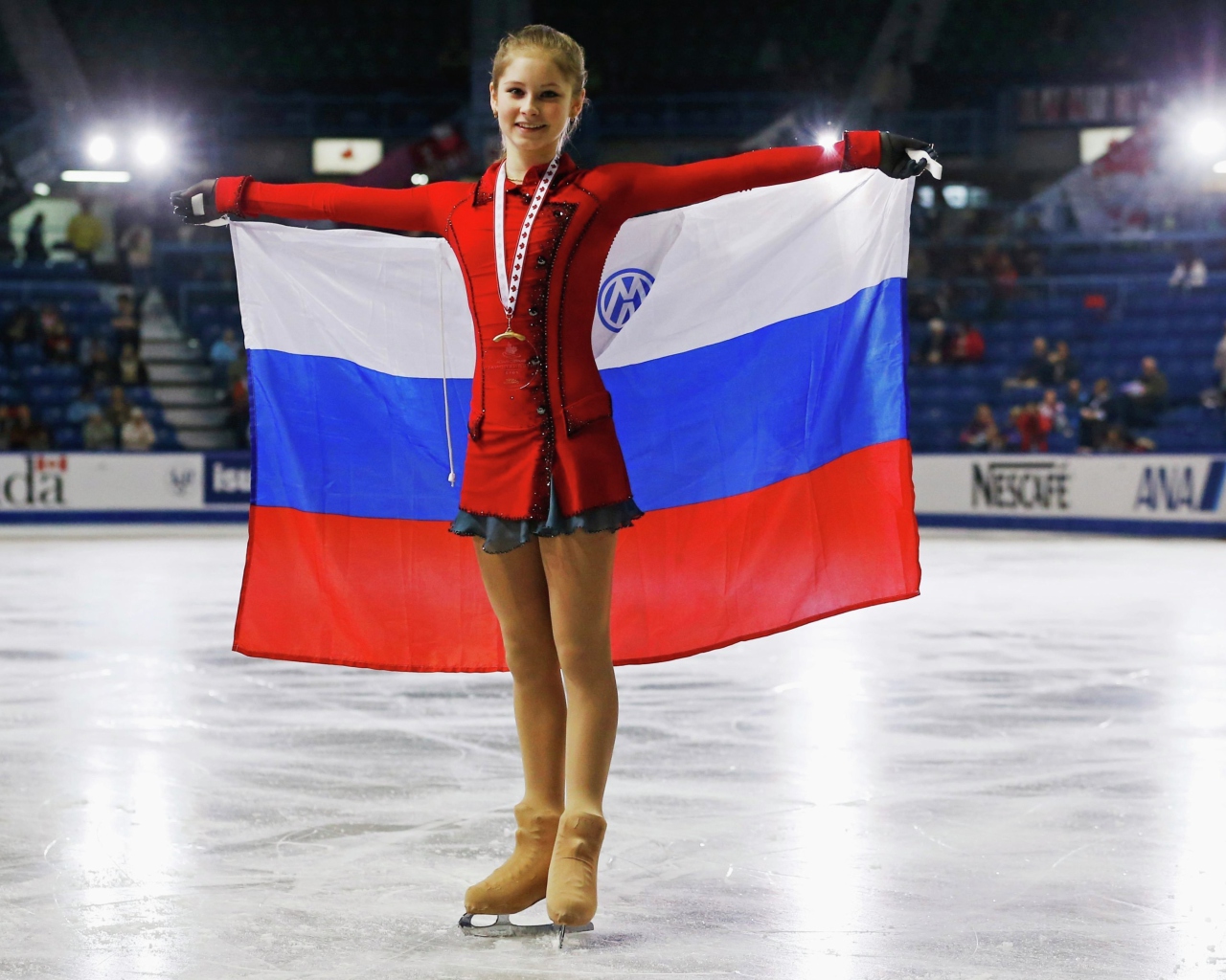 Fondo de pantalla 2014 Winter Olympics Figure Skater Champion Julia Lipnitskaya 1280x1024