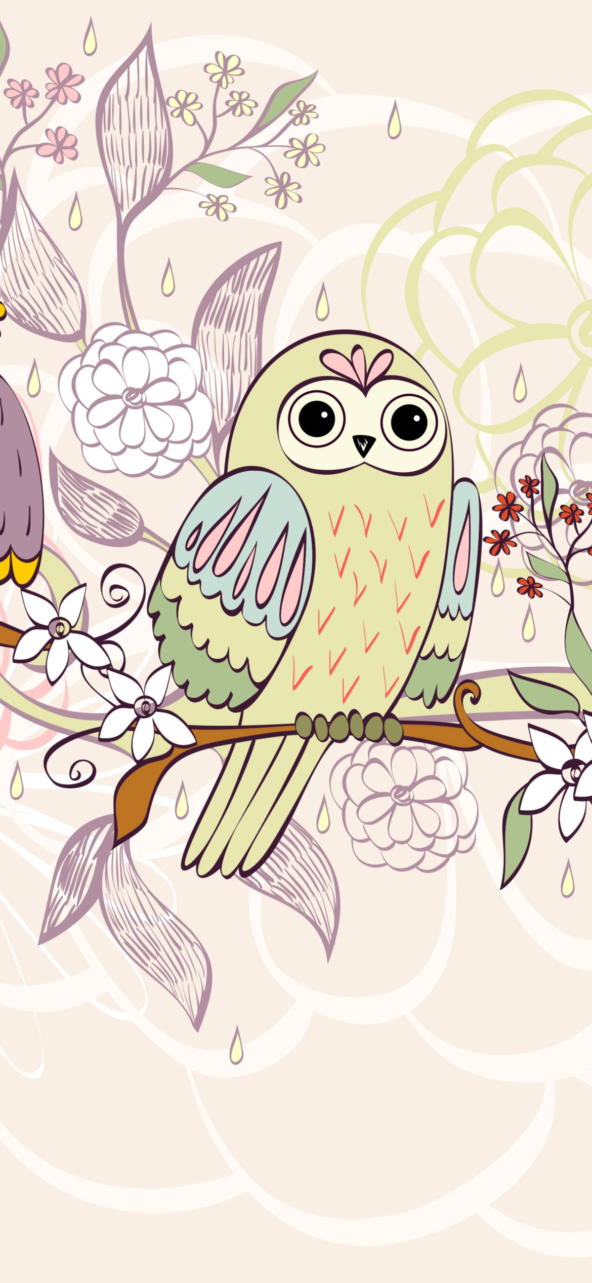 Owls Texture wallpaper 1170x2532