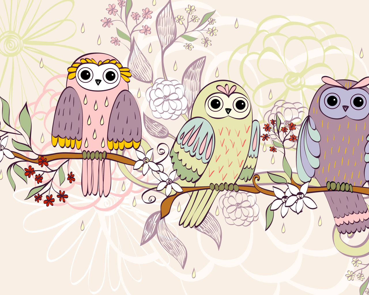 Das Owls Texture Wallpaper 1280x1024