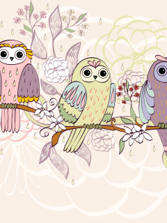 Das Owls Texture Wallpaper 240x320