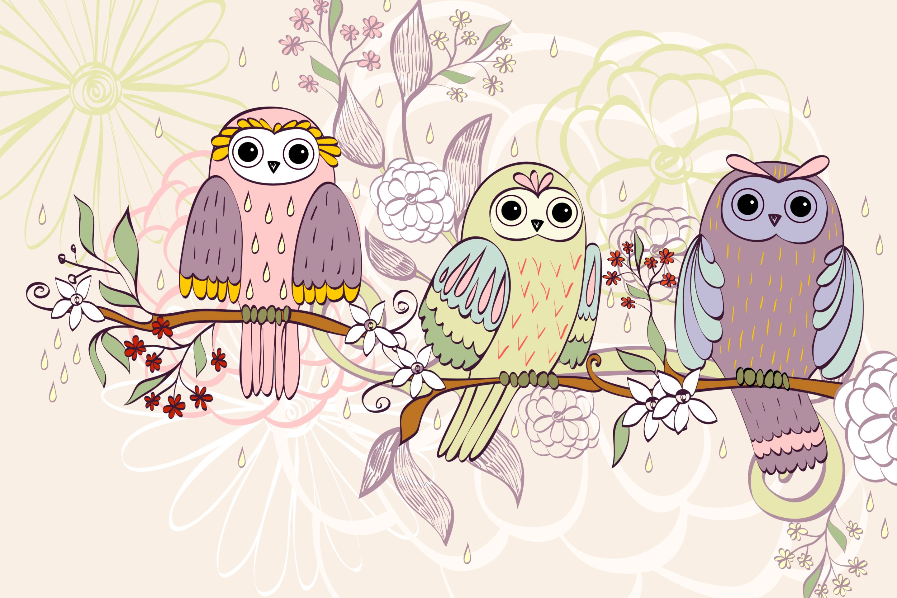 Owls Texture wallpaper 2880x1920