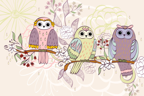 Das Owls Texture Wallpaper 480x320