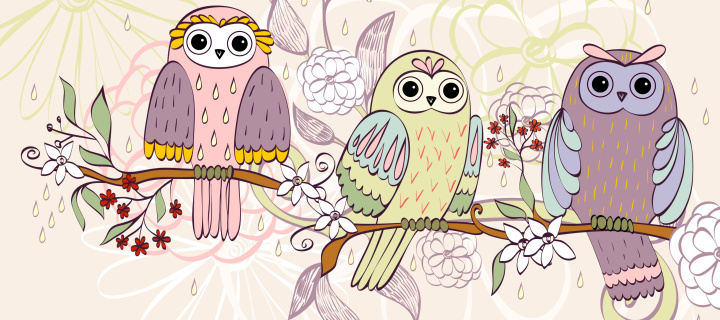 Owls Texture wallpaper 720x320