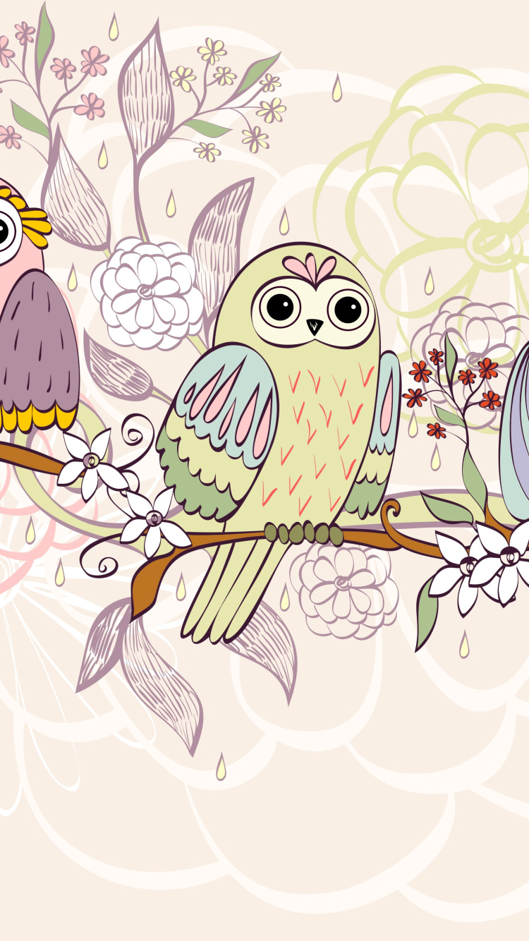 Das Owls Texture Wallpaper 750x1334