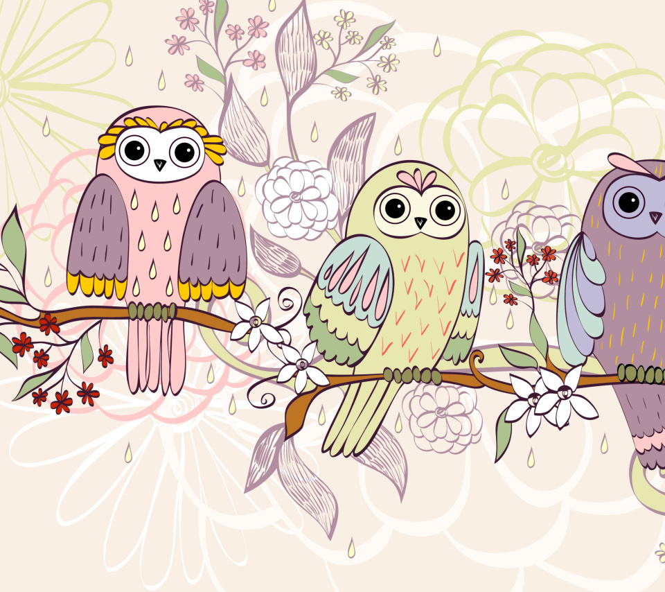 Das Owls Texture Wallpaper 960x854