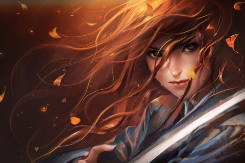 Das Red Haired Samurai Wallpaper 480x320