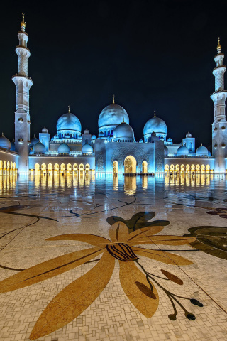 Abu Dhabi Islamic Center for Muslims wallpaper 320x480