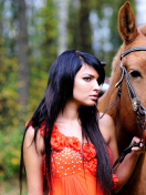 Fondo de pantalla Girl with Horse 132x176