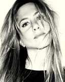 Jennifer Aniston Black And White Portrait wallpaper 128x160