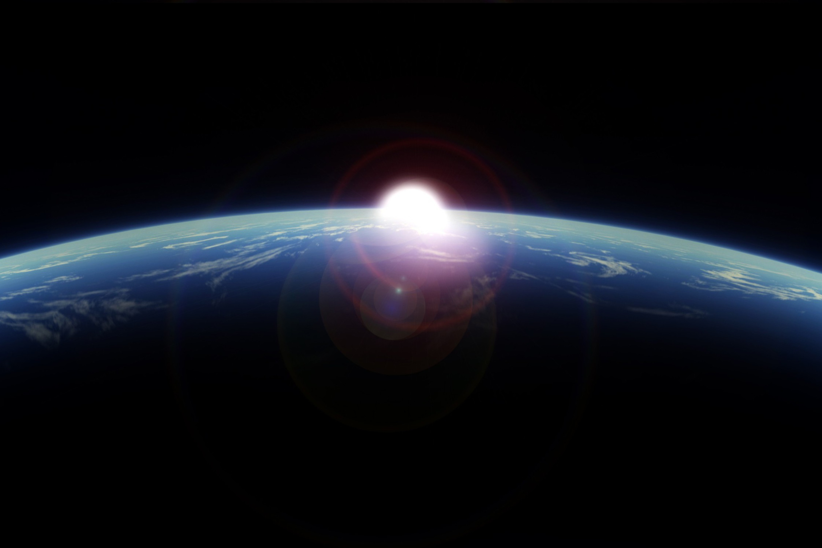 Обои Sunrise From Space 2880x1920