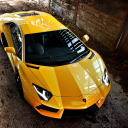 Обои Lamborghini Aventador Yellow 128x128
