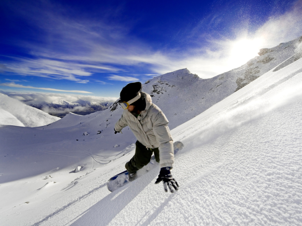 Fondo de pantalla Outdoor activities as Snowboarding 1152x864