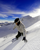 Fondo de pantalla Outdoor activities as Snowboarding 128x160