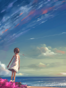 Screenshot №1 pro téma Little Girl, Summer, Sky And Sea Painting 132x176