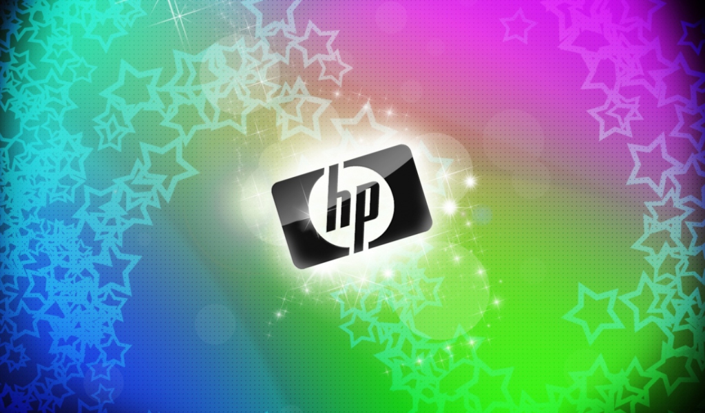Rainbow Hp Logo wallpaper 1024x600