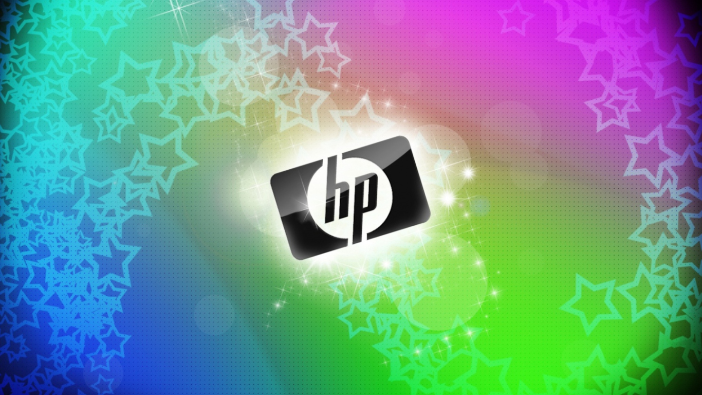 Sfondi Rainbow Hp Logo 1366x768