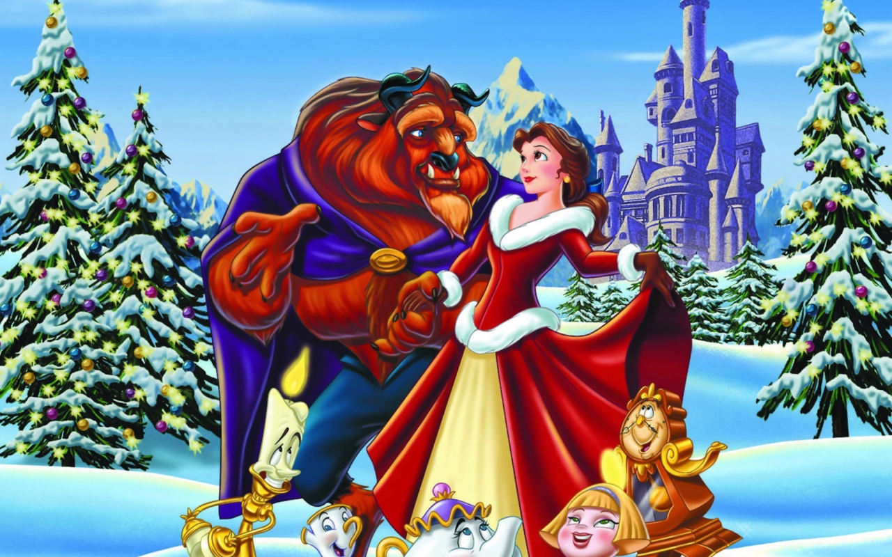 Das Belles Christmas Disney Wallpaper 1280x800