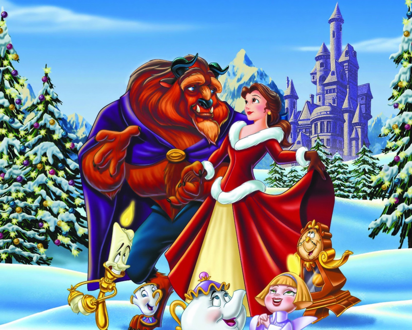 Das Belles Christmas Disney Wallpaper 1600x1280