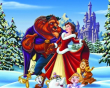 Das Belles Christmas Disney Wallpaper 220x176