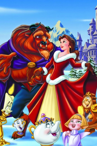 Belles Christmas Disney wallpaper 320x480