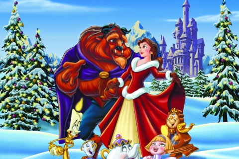 Belles Christmas Disney wallpaper 480x320