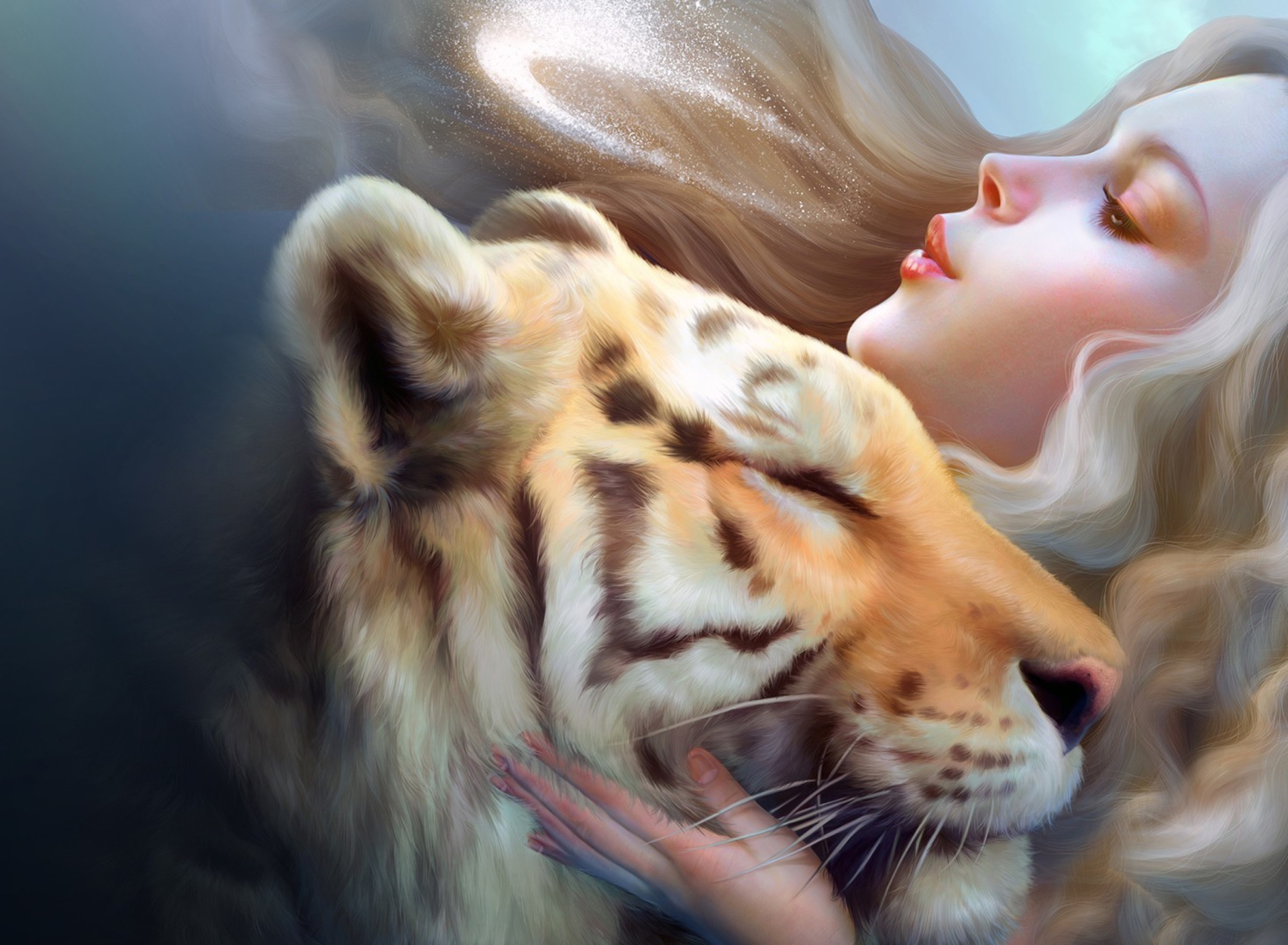 Girl And Tiger Art screenshot #1 1920x1408