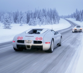 Bugatti Veyron In Winter papel de parede para celular para 128x128