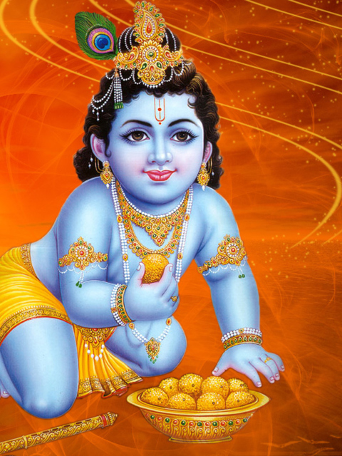 Fondo de pantalla God Krishna 480x640