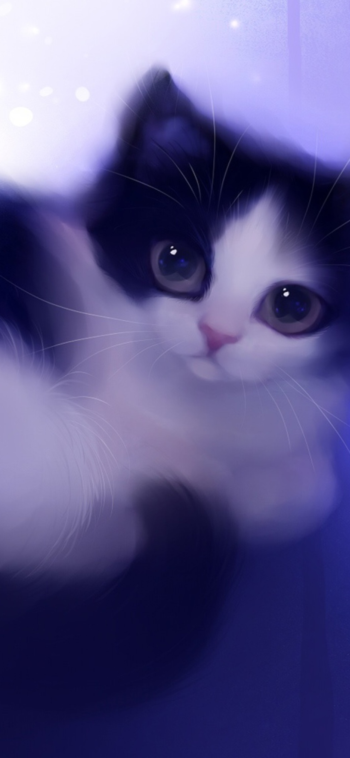Fondo de pantalla Cute Kitty Painting 1170x2532