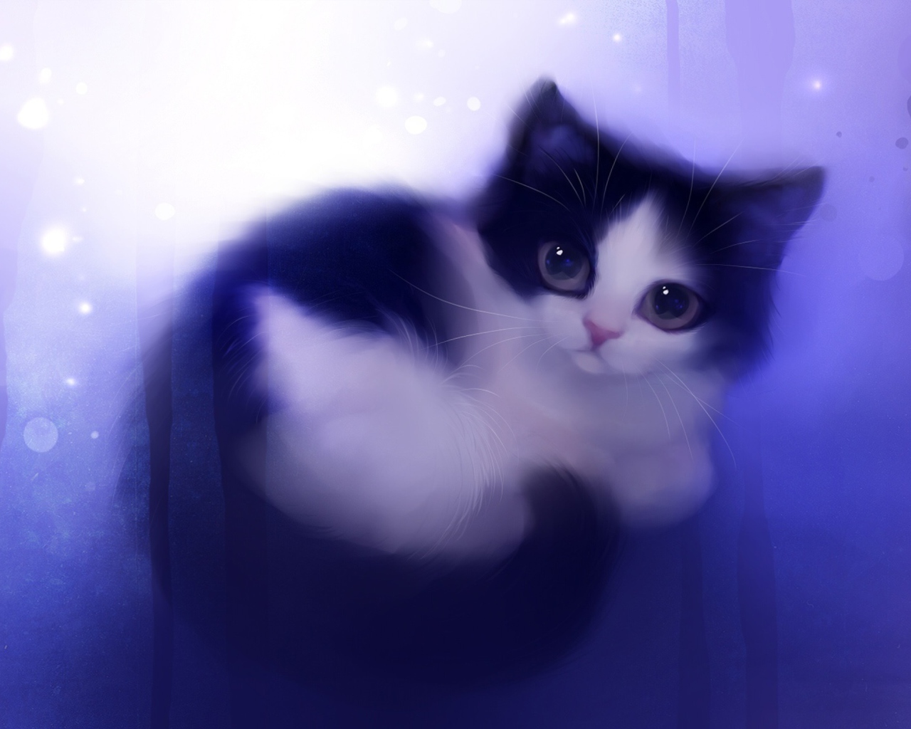 Fondo de pantalla Cute Kitty Painting 1280x1024