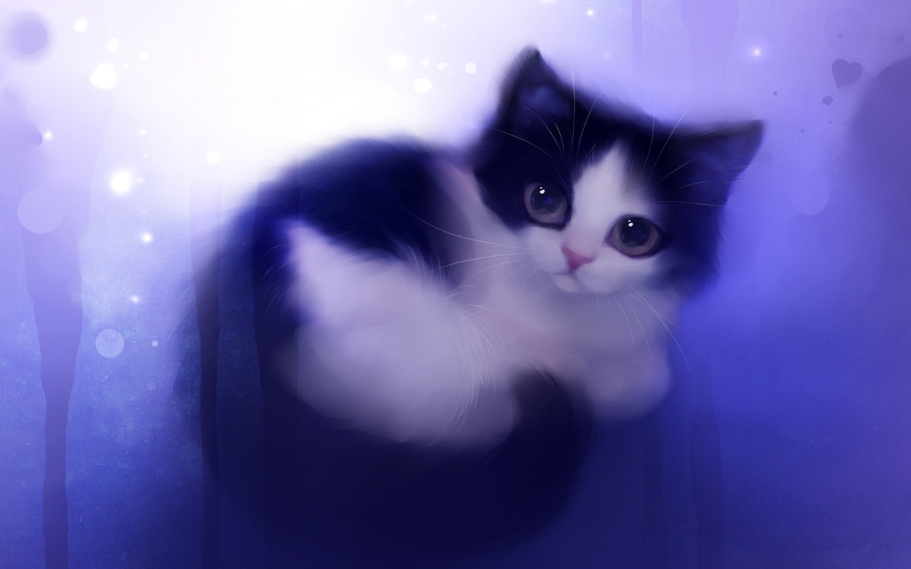 Cute Kitty Painting wallpaper 1280x800