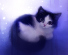 Fondo de pantalla Cute Kitty Painting 220x176