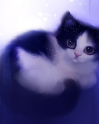 Kostenloses Cute Kitty Painting Wallpaper für Nokia Asha 503