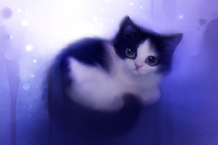 Fondo de pantalla Cute Kitty Painting