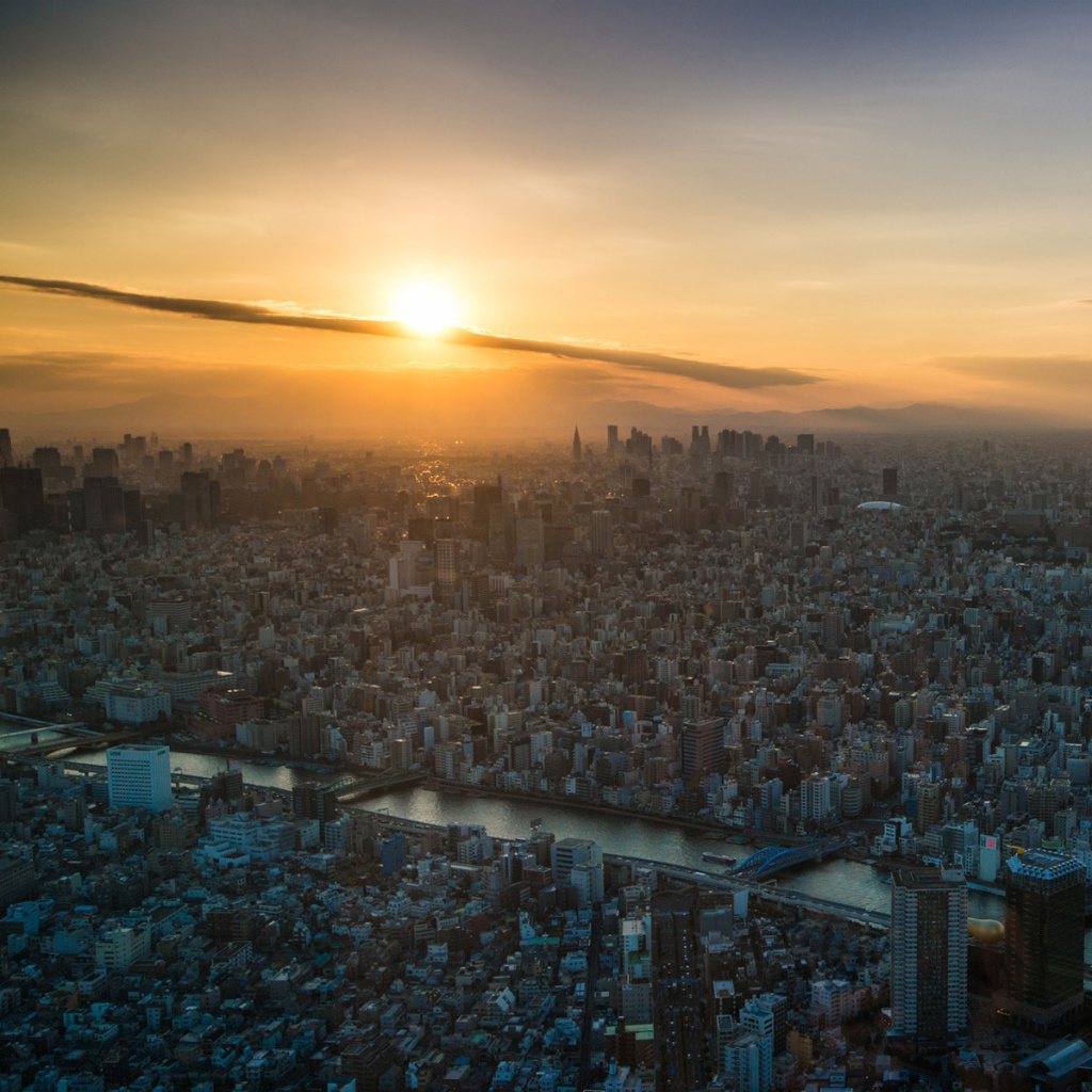 Breaking Dawn in Tokyo wallpaper 1024x1024