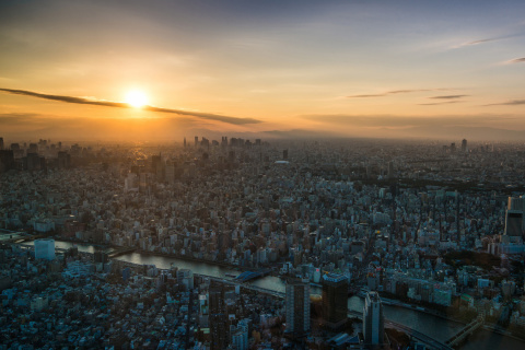 Das Breaking Dawn in Tokyo Wallpaper 480x320