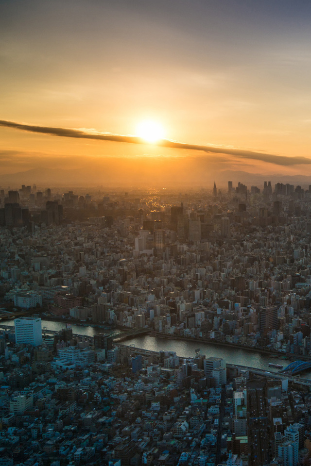 Breaking Dawn in Tokyo wallpaper 640x960