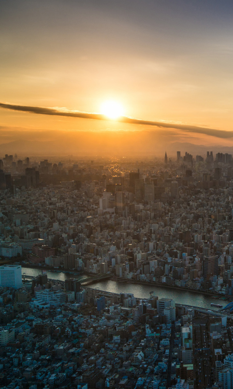 Das Breaking Dawn in Tokyo Wallpaper 768x1280