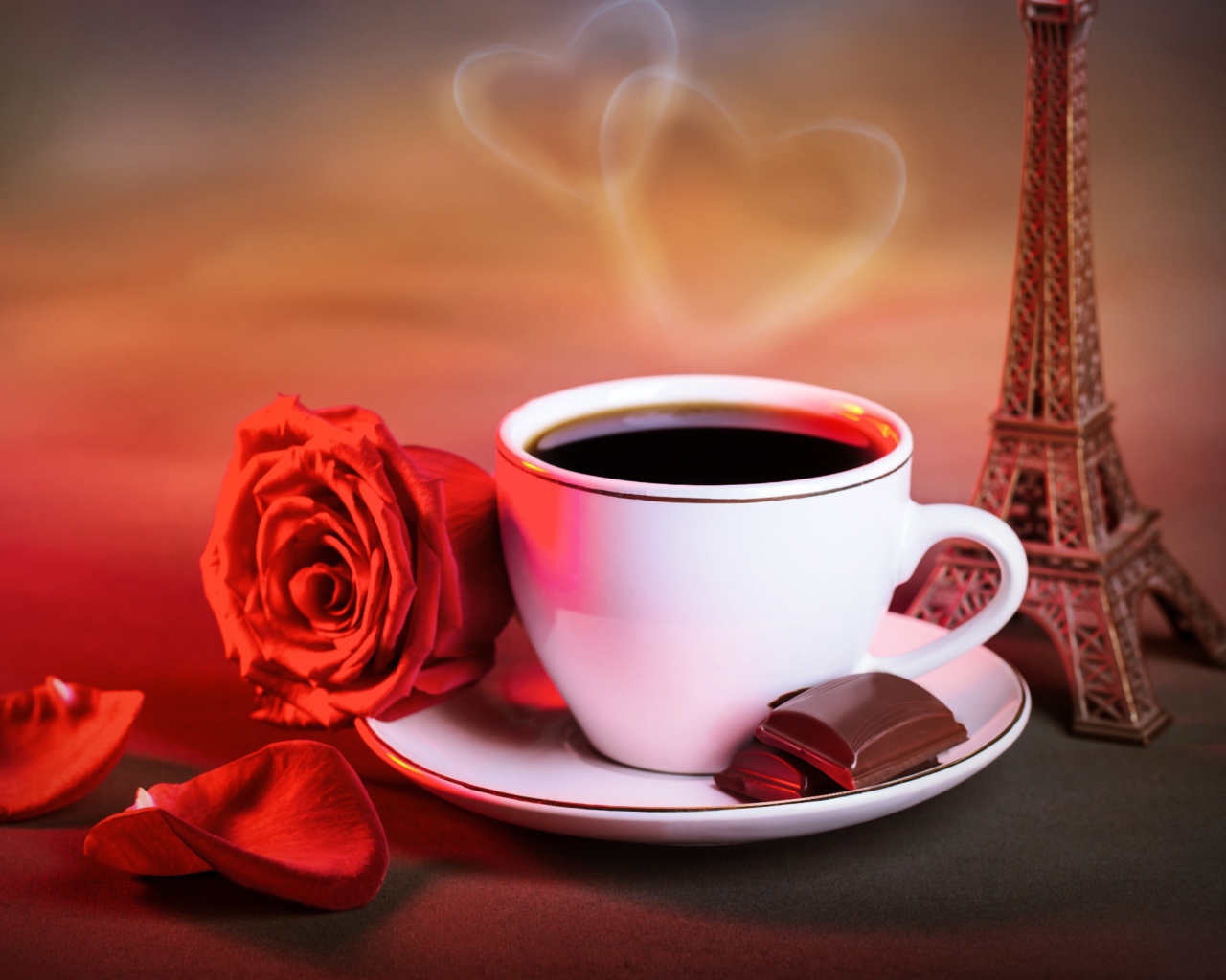 Das Romantic Coffee Wallpaper 1280x1024