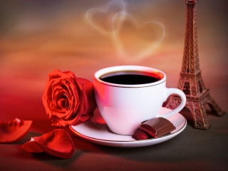 Das Romantic Coffee Wallpaper 320x240