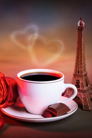 Fondo de pantalla Romantic Coffee 320x480