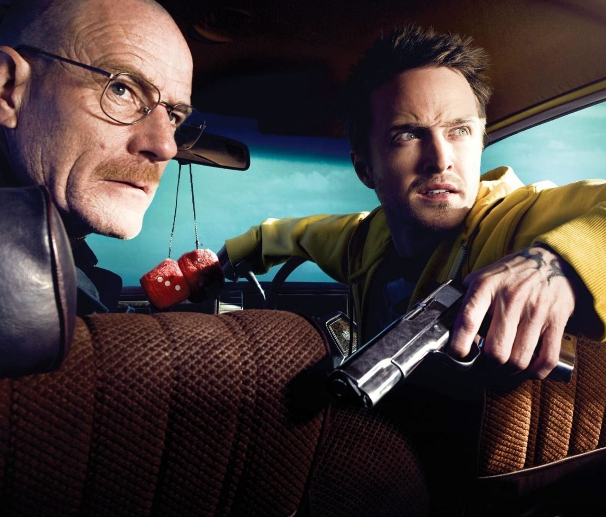 Jessie Pinkman Aaron Paul and Walter White Bryan Cranston Heisenberg in Breaking Bad screenshot #1 1200x1024