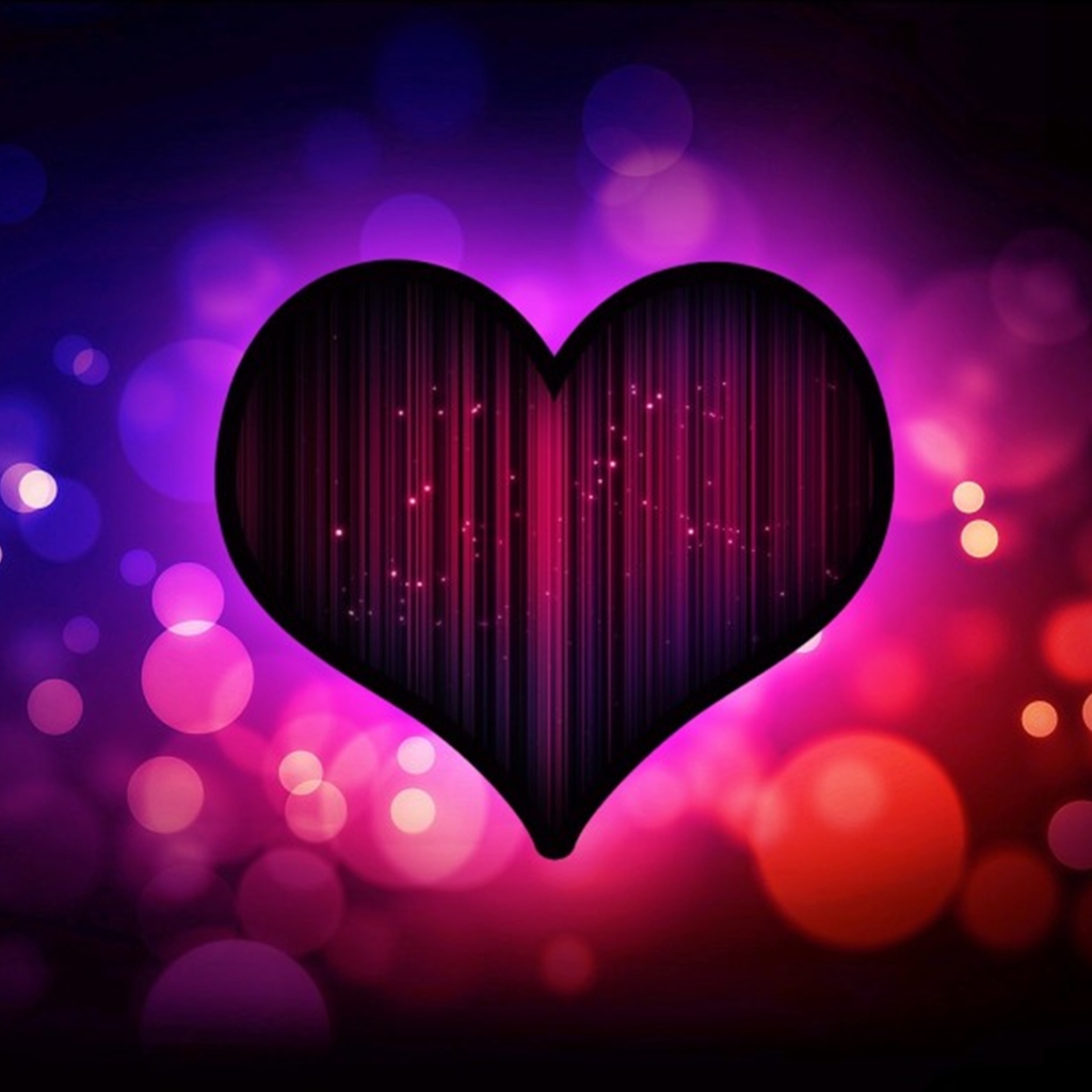 Fondo de pantalla Neon Heart 1024x1024