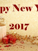 Happy New Year 2017 with Gifts wallpaper 132x176