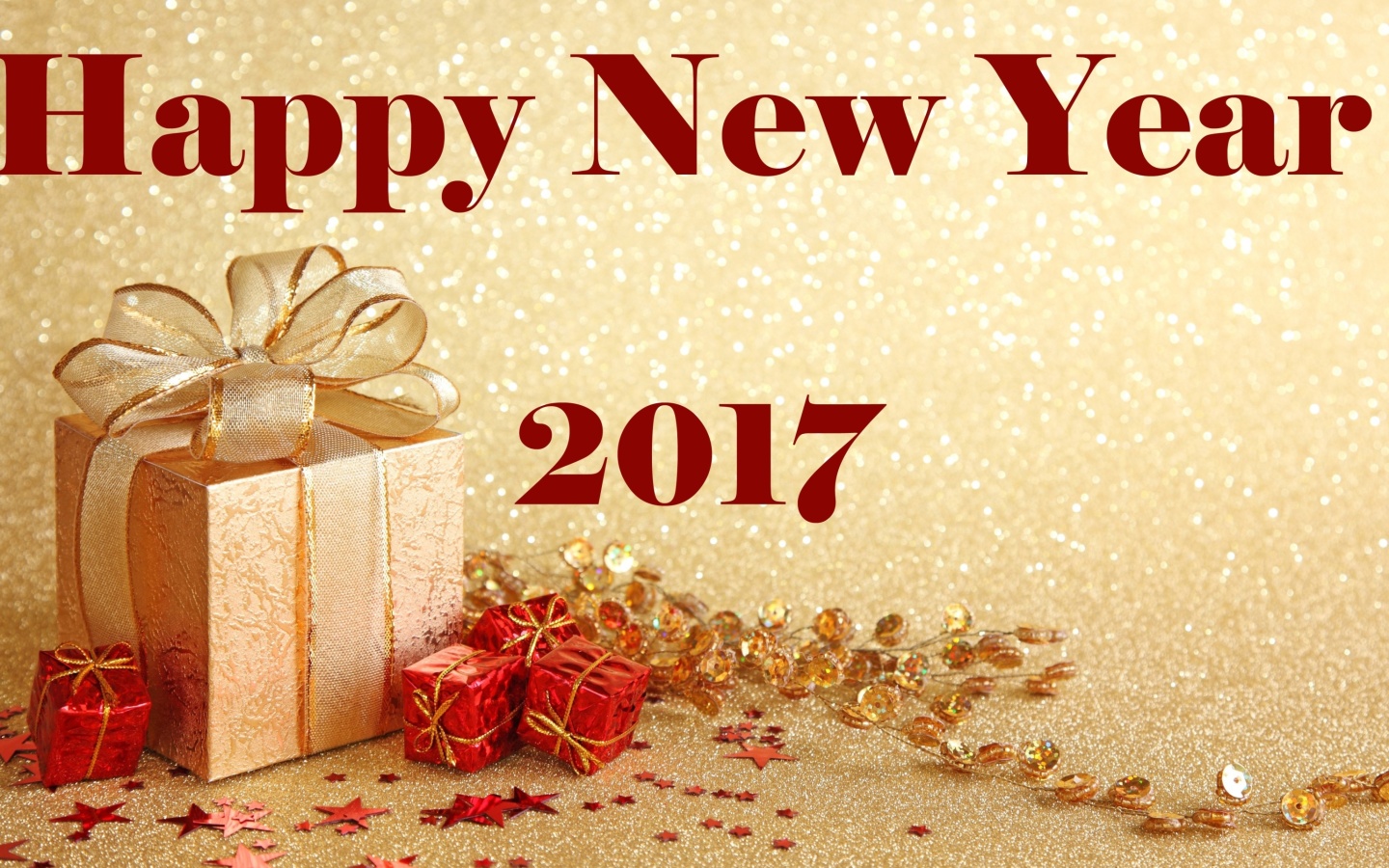 Das Happy New Year 2017 with Gifts Wallpaper 1440x900